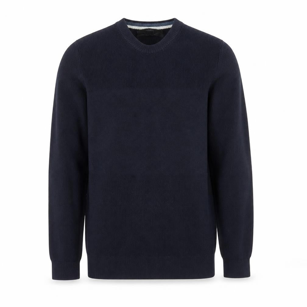 Marks and Spencer Men's Blue Cotton Blend Crew Neck Jumper Size S