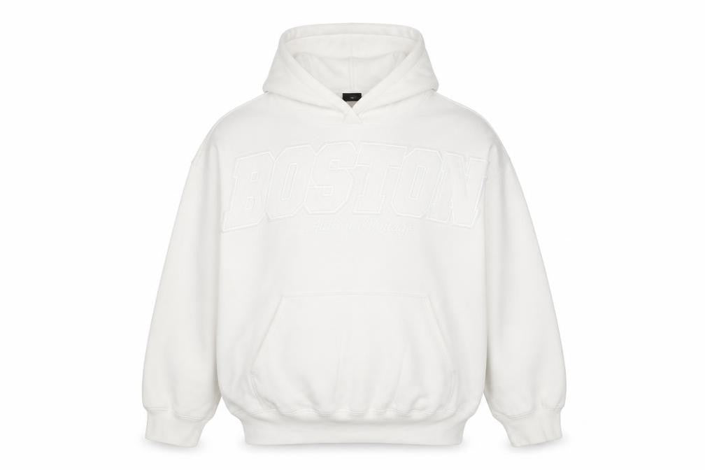 H&M Divided Men's White Boston Pullover Hoodie Size M