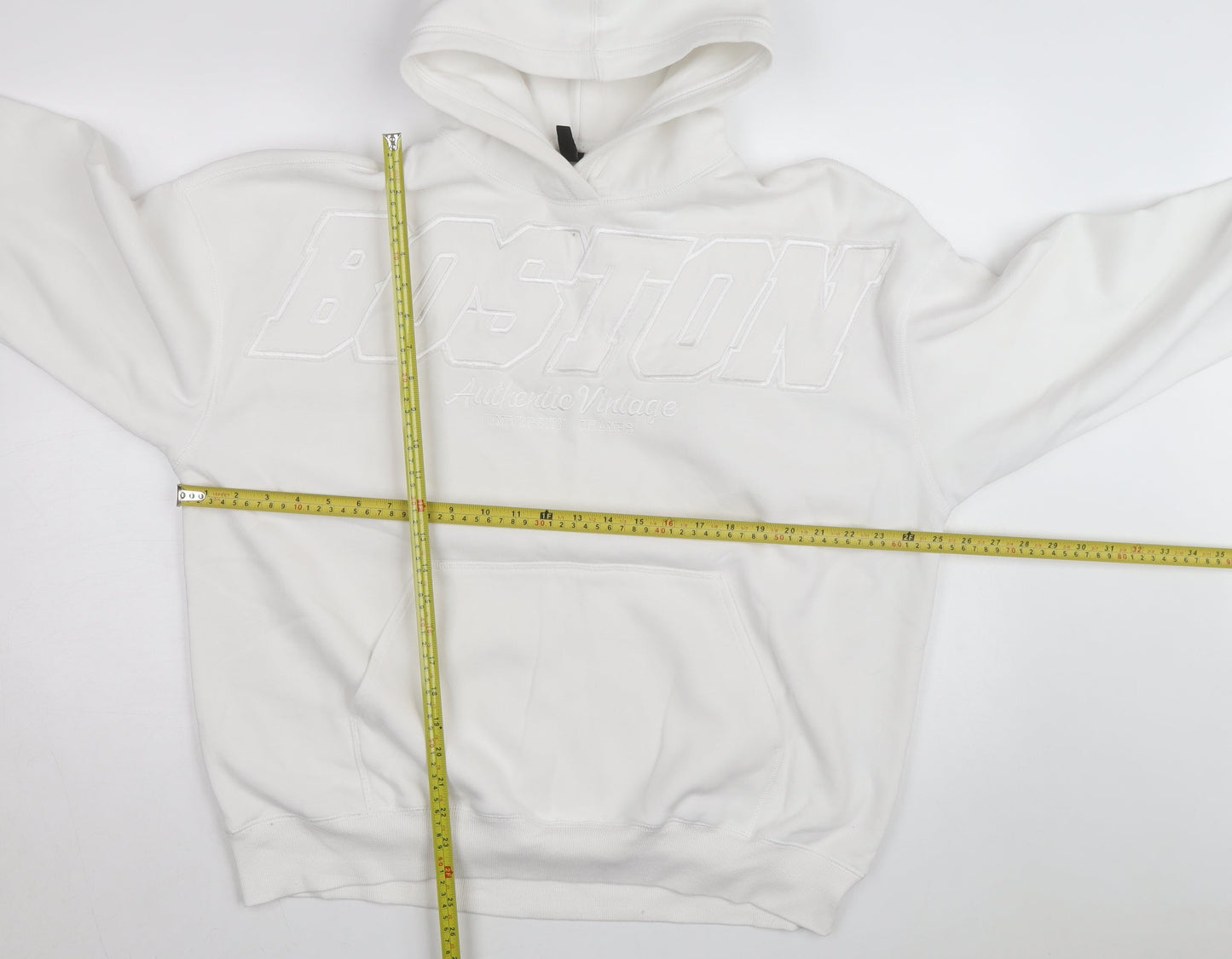H&M Divided Men's White Boston Pullover Hoodie Size M