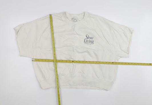 Marks and Spencer Women Ivory Slow Living Pullover Sweatshirt L