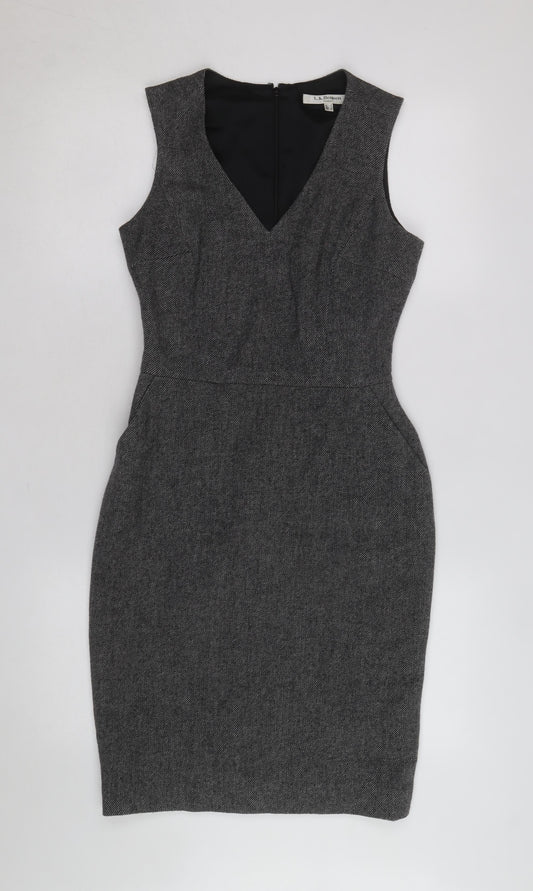 L.K. Bennett Women's Grey Wool Sheath Work Dress Size 8