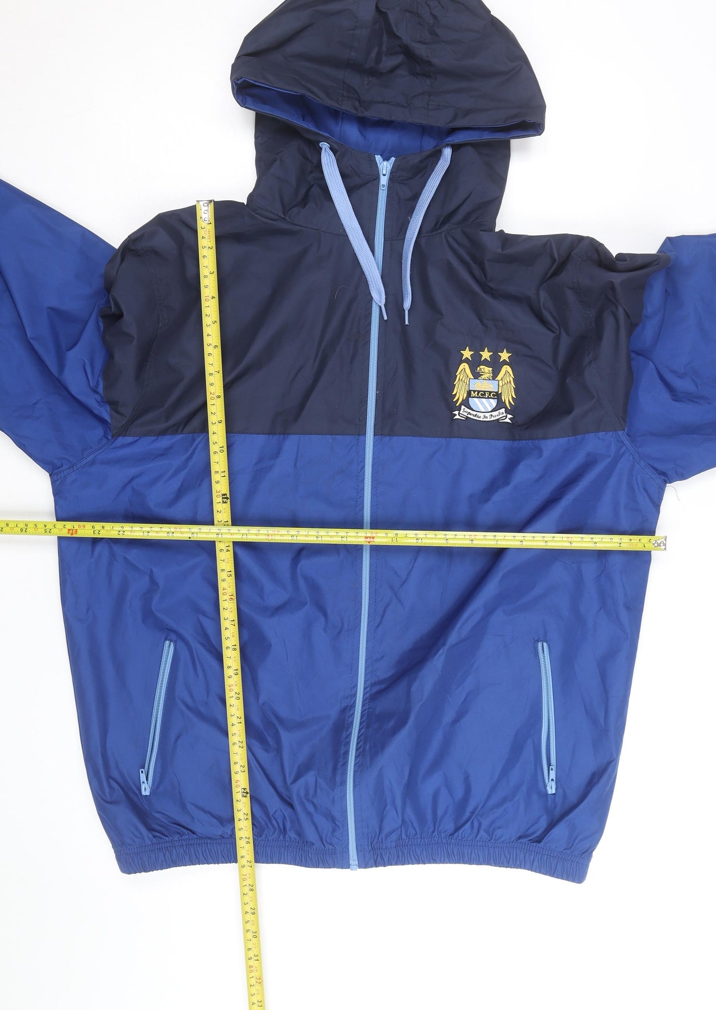 Manchester City Men's Blue 2XL Hooded Windbreaker Jacket