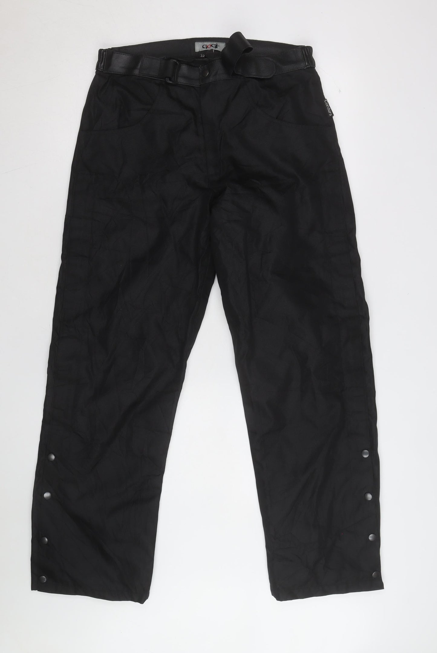 GOGI Men's Black 32 Cargo Workwear Trousers with Buckle Belt