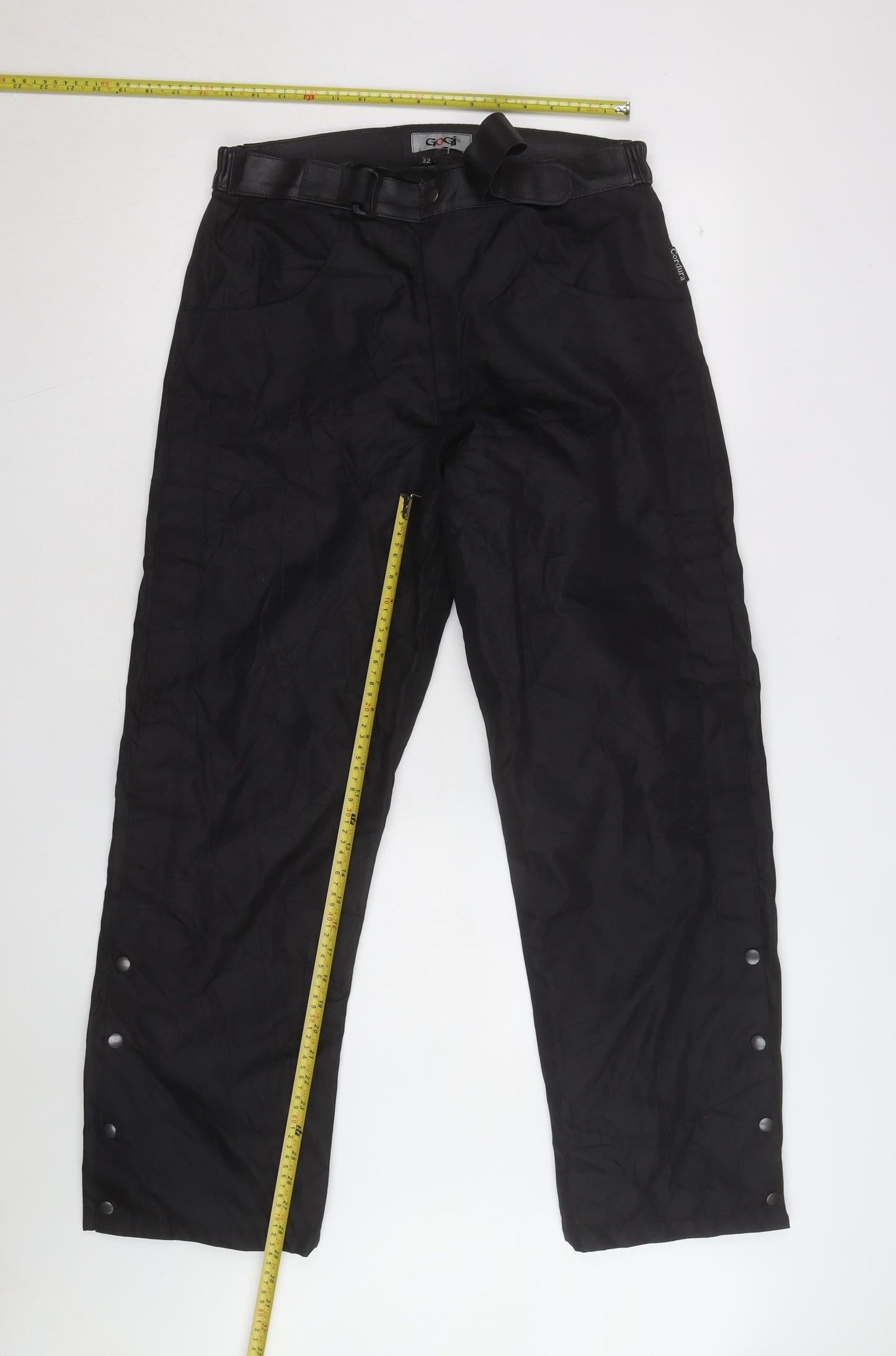 GOGI Men's Black 32 Cargo Workwear Trousers with Buckle Belt