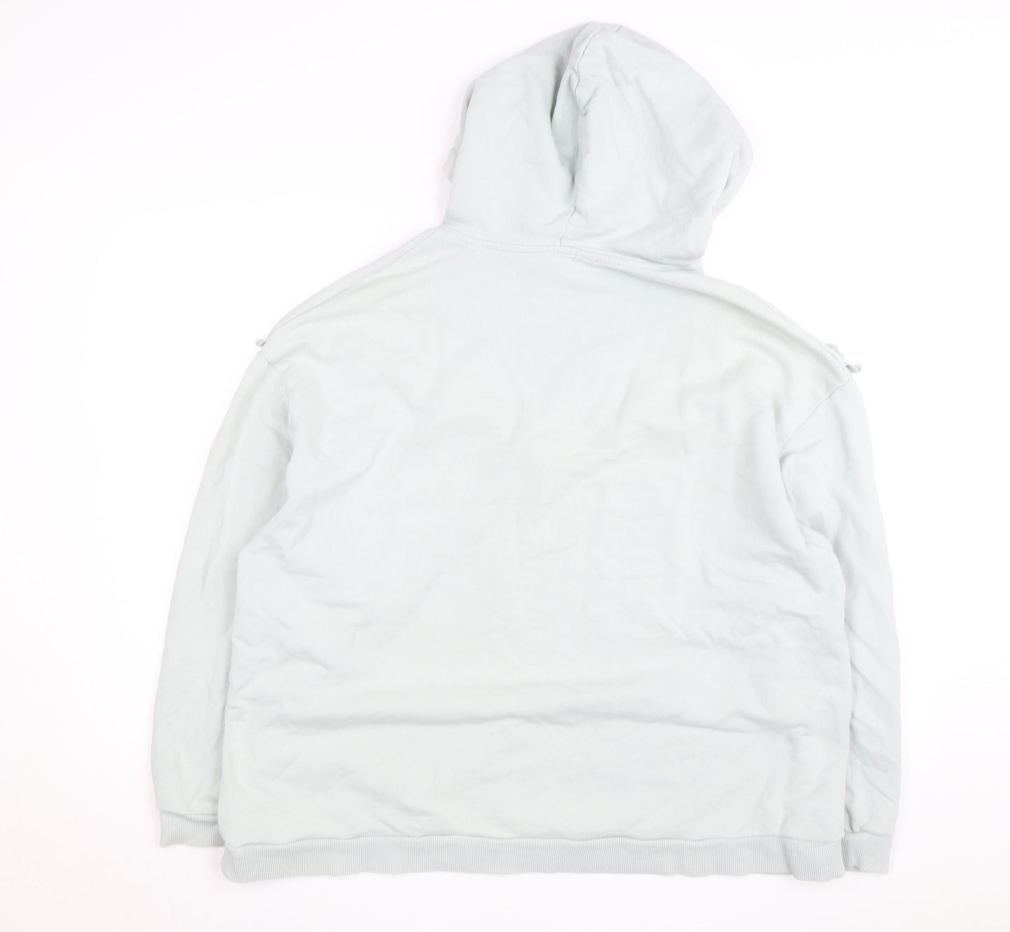 River Island Women’s White Ruffle Hooded Pullover Jumper Size L