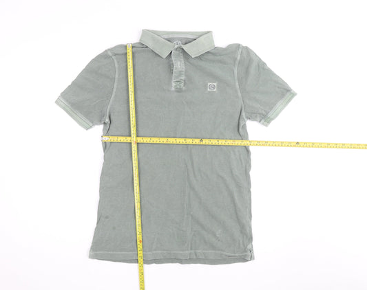 Marks and Spencer Men's Green Cotton Polo Shirt Size M Regular Fit