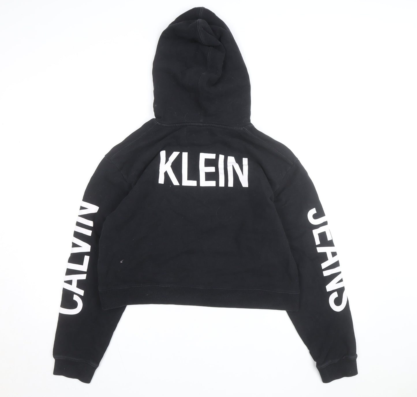 Calvin Klein Jeans Women's Black L Pullover Hoodie with Logo Print