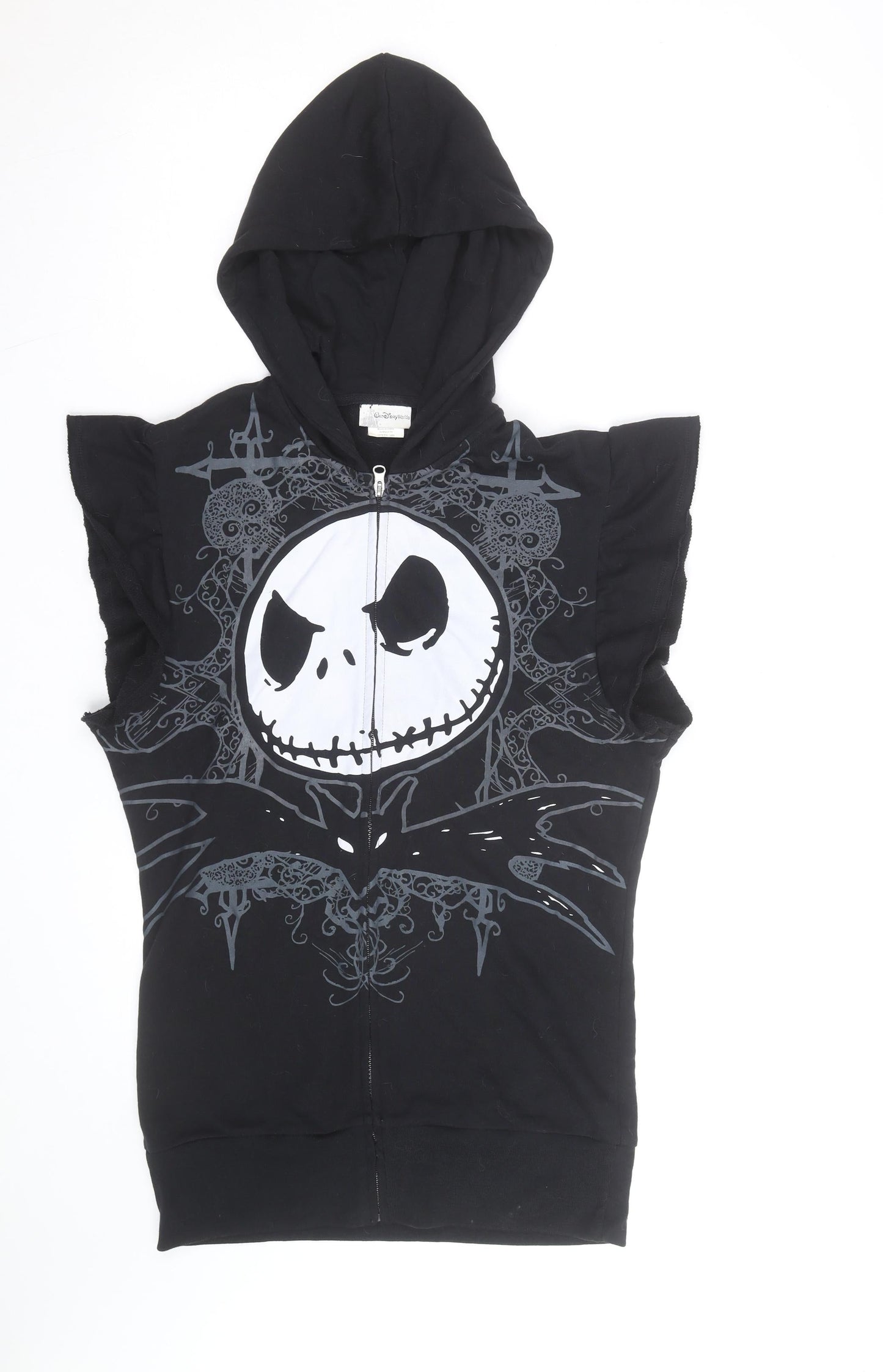 Disney Women’s Black Full Zip Hoodie Jack Skellington Size L Gothic Style