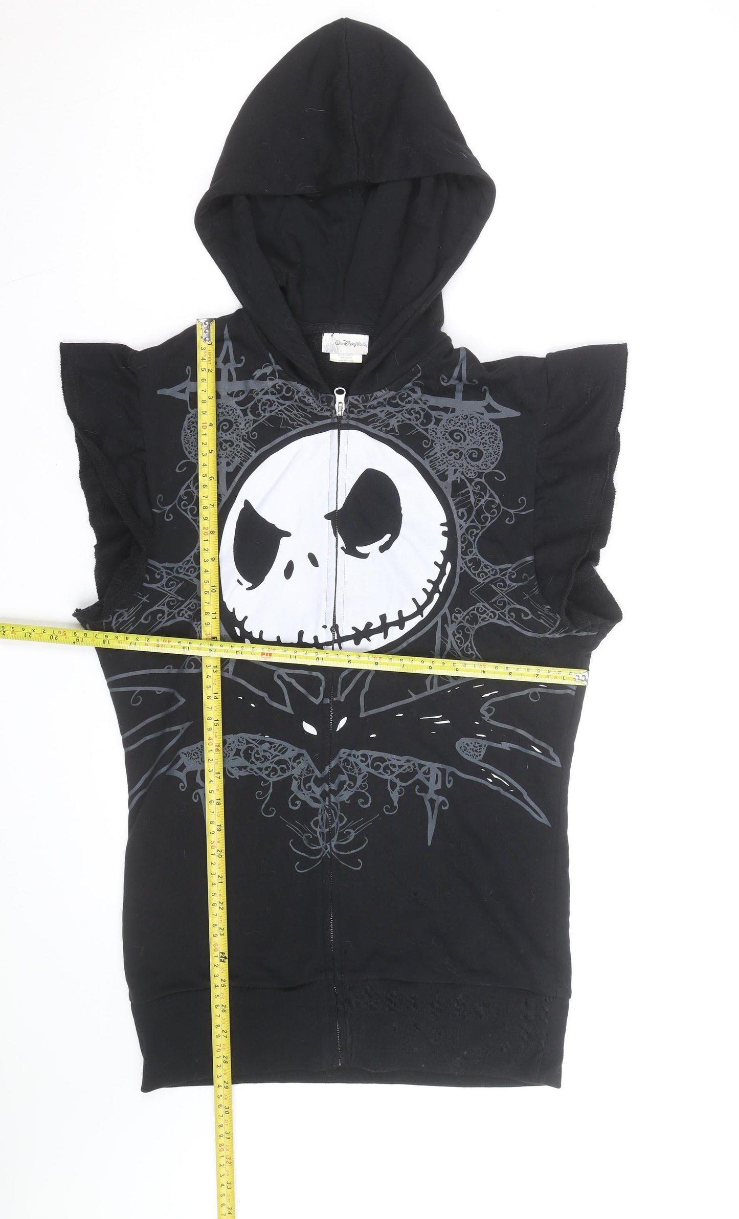Disney Women’s Black Full Zip Hoodie Jack Skellington Size L Gothic Style