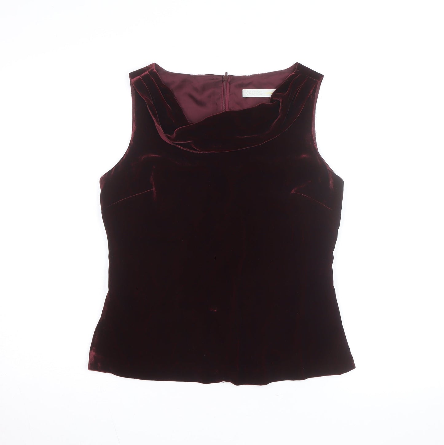 KaukO Softwear Women’s Brown Velvet Cowl Neck Sleeveless Blouse UK 10