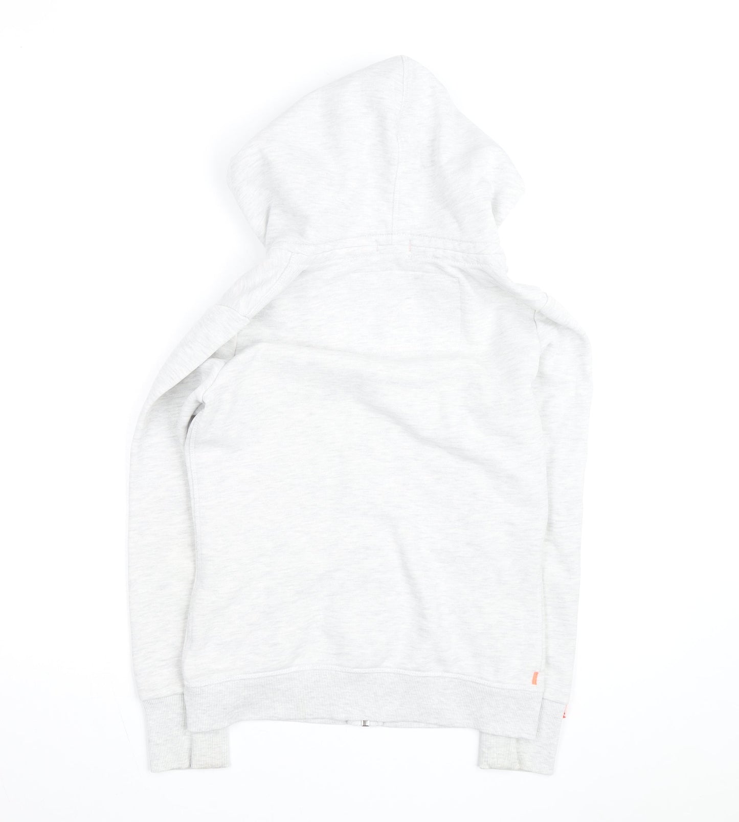 Superdry Womens Light Grey Full Zip Hoodie Size 10 Orange Label