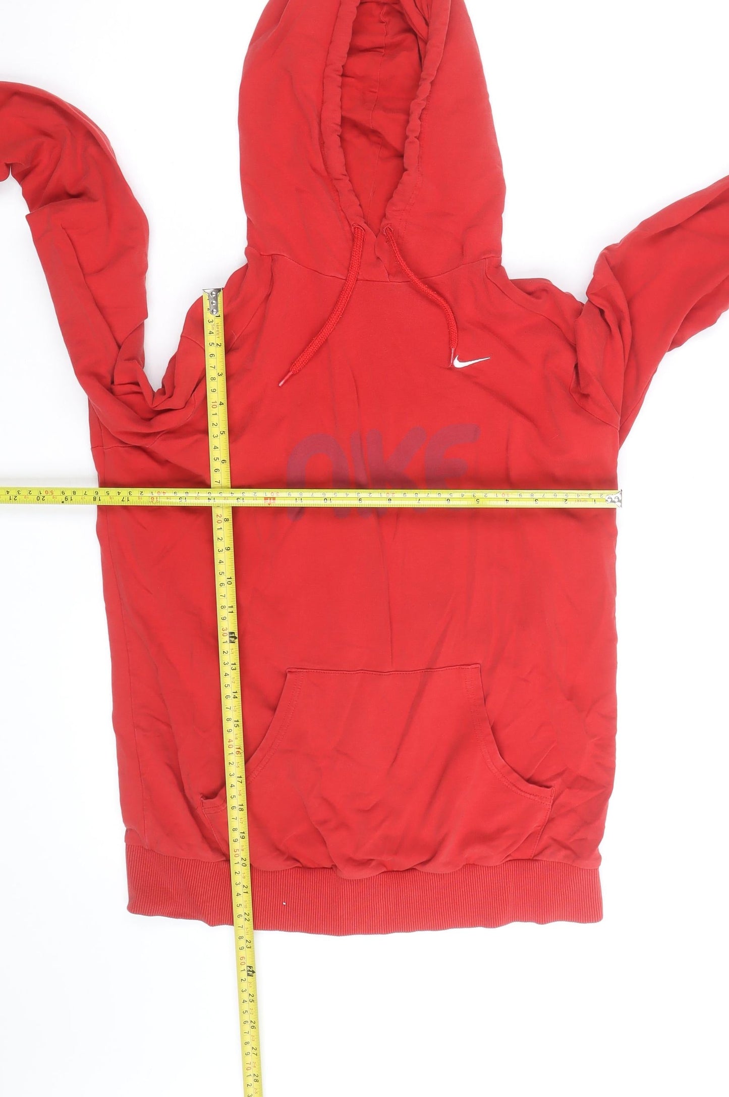 Nike Boys Red Pullover Hoodie Size M Logo Print Cotton Blend