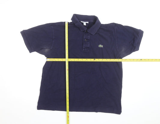 Lacoste Men's Blue Classic Fit Cotton Polo Shirt Size L