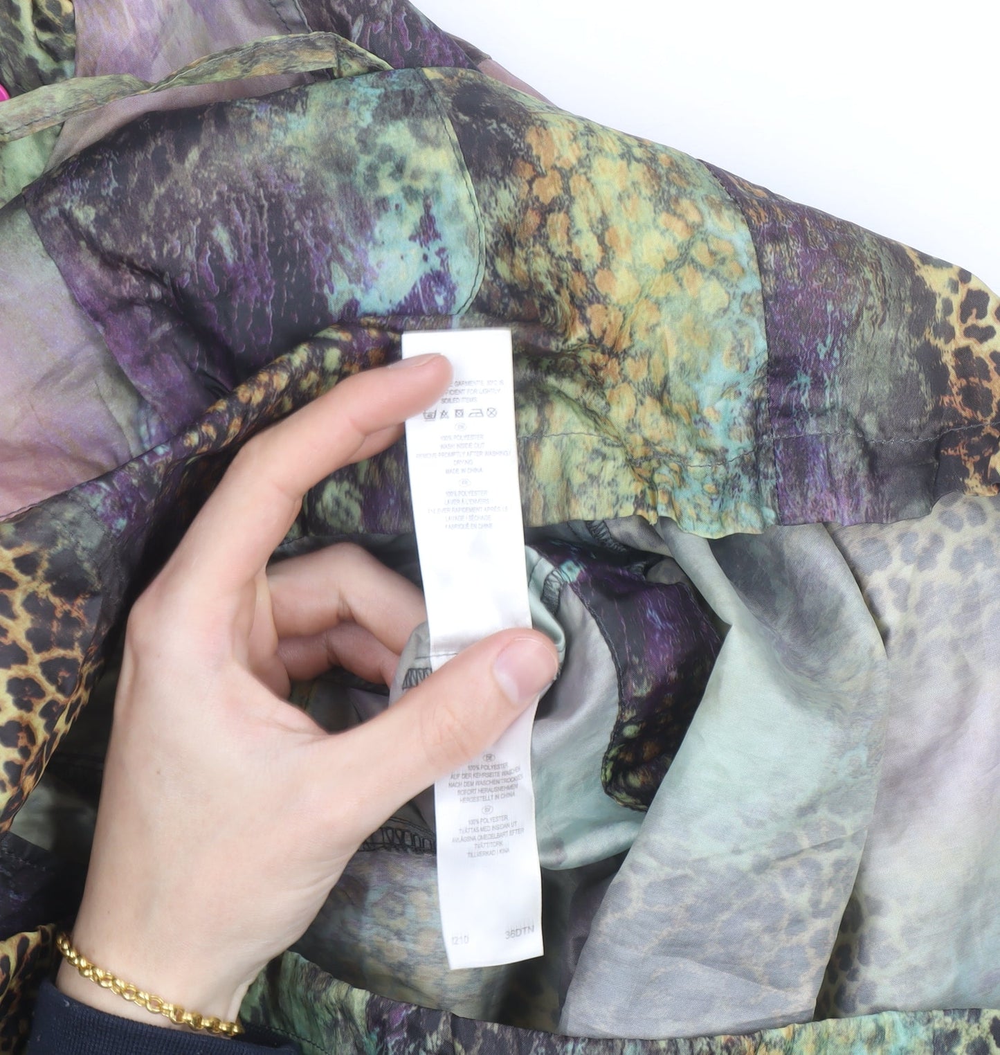 Love Label Women’s Multicoloured Animal Print Hooded Rain Jacket Size 14