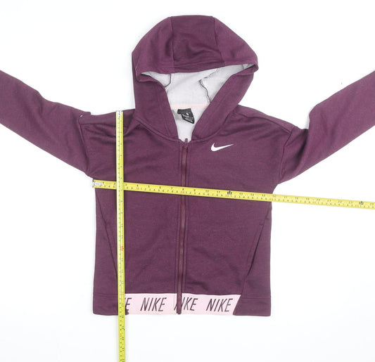 Nike Womens Purple Dri-FIT Full Zip Hoodie Size M