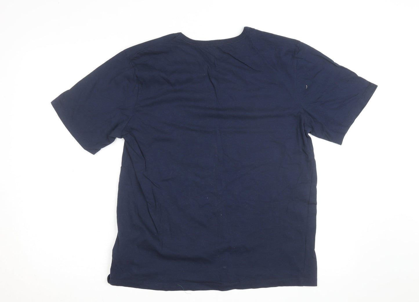 Hugo Boss Men's Blue XL Crew Neck Cotton T-Shirt