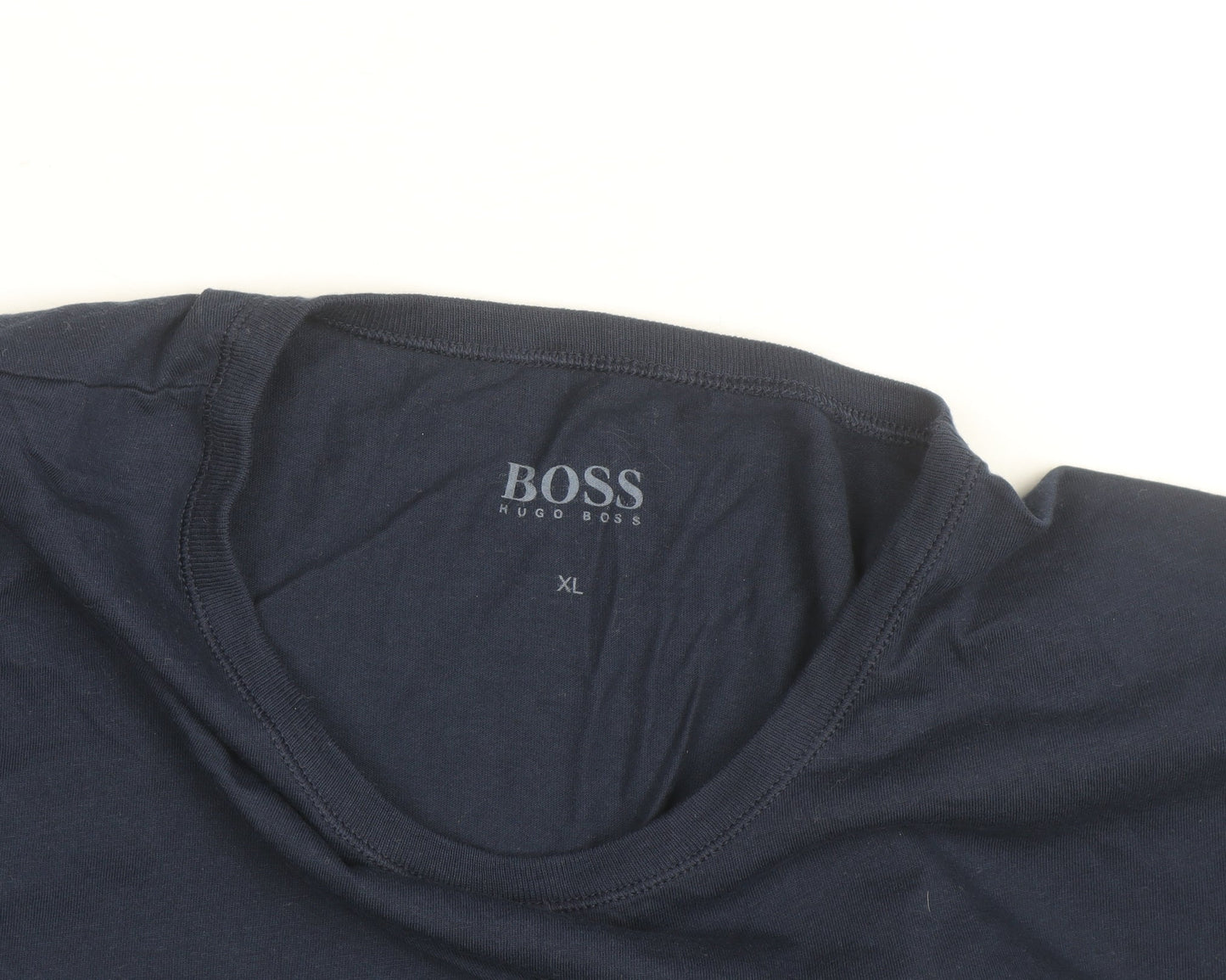Hugo Boss Men's Blue XL Crew Neck Cotton T-Shirt