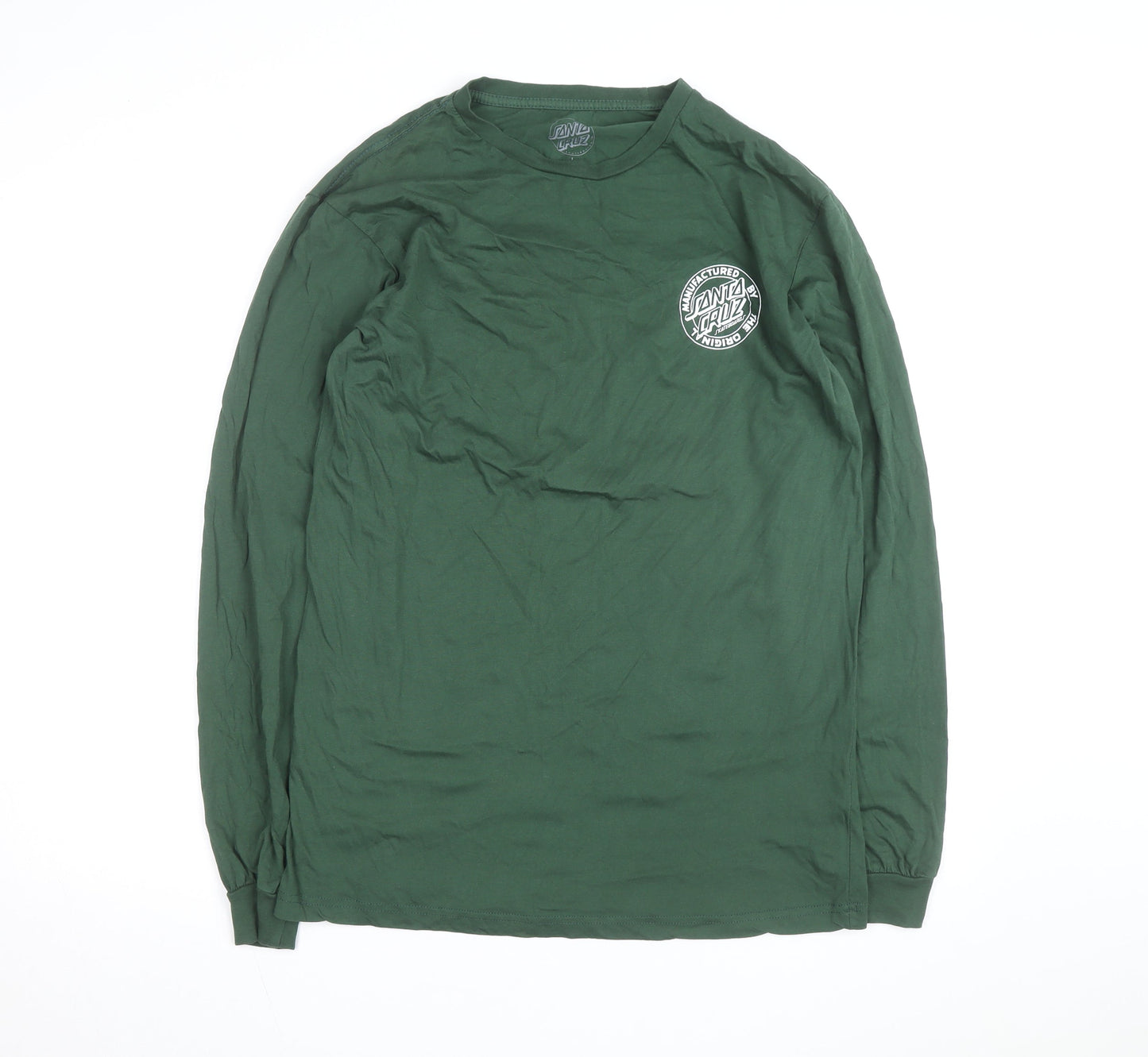 Santa Cruz Men's Green Long Sleeve Graphic Cotton Top L