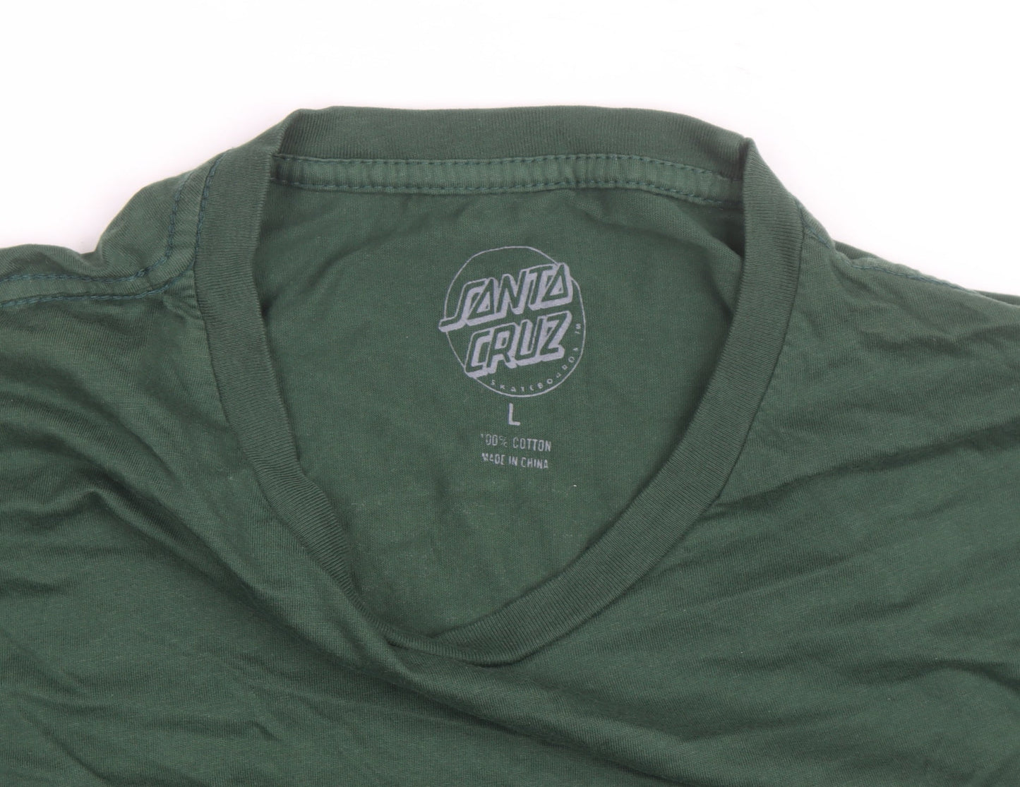 Santa Cruz Men's Green Long Sleeve Graphic Cotton Top L