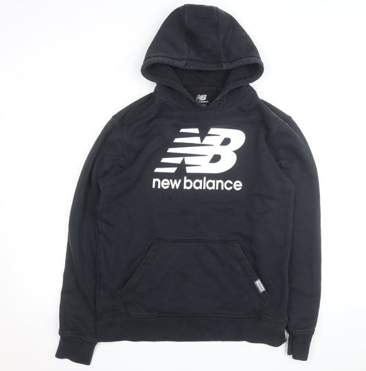 New Balance Men's Black Pullover Hoodie L Fleece Logo Sportswear