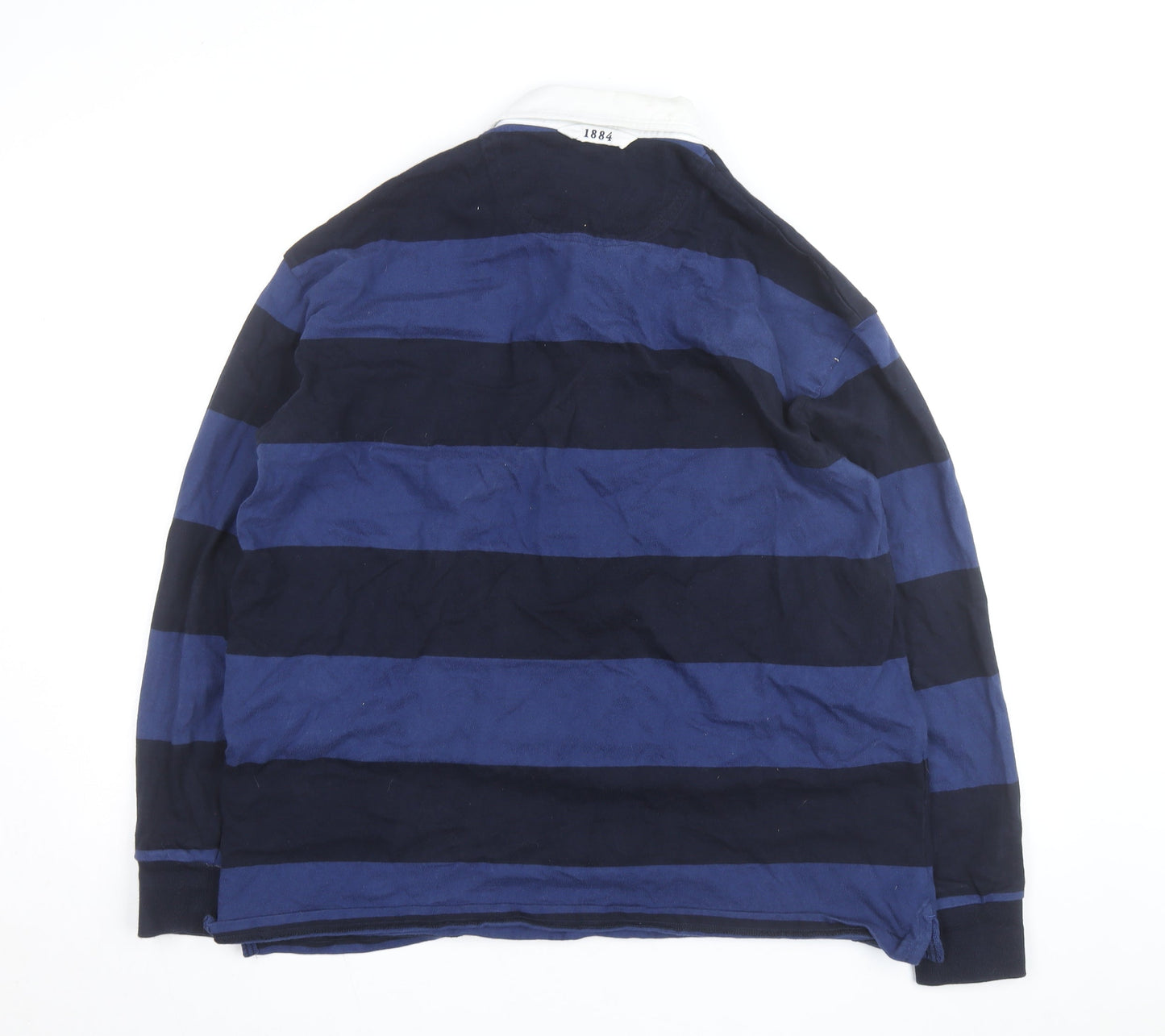 Marks and Spencer Men's Blue Striped Long Sleeve Rugby Shirt XL
