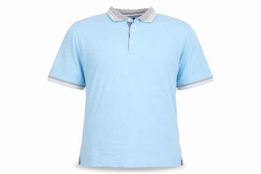 Lincoln Men's Blue 2XL Cotton Blend Short Sleeve Polo Shirt