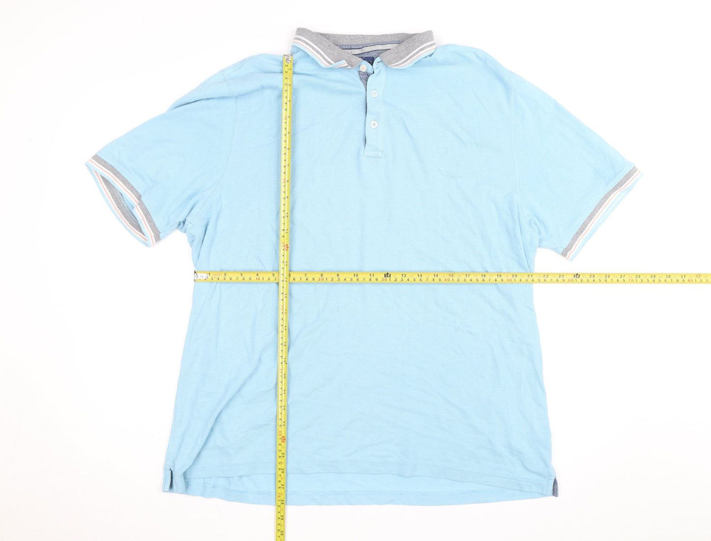 Lincoln Men's Blue 2XL Cotton Blend Short Sleeve Polo Shirt
