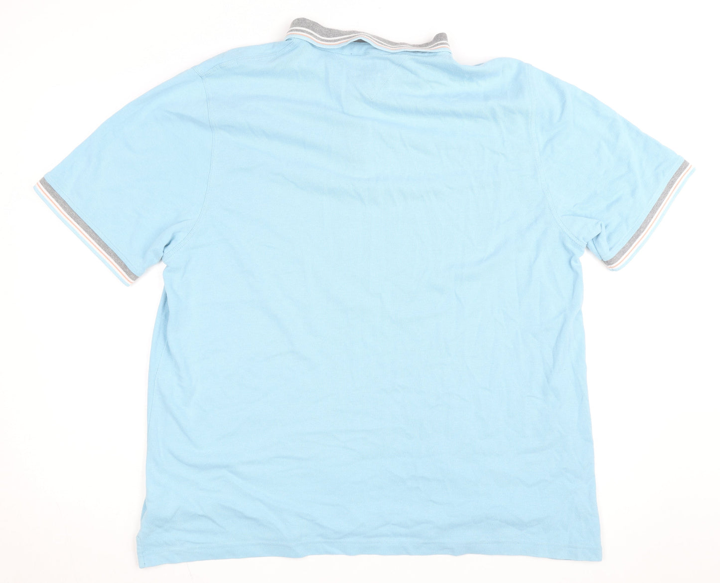 Lincoln Men's Blue 2XL Cotton Blend Short Sleeve Polo Shirt