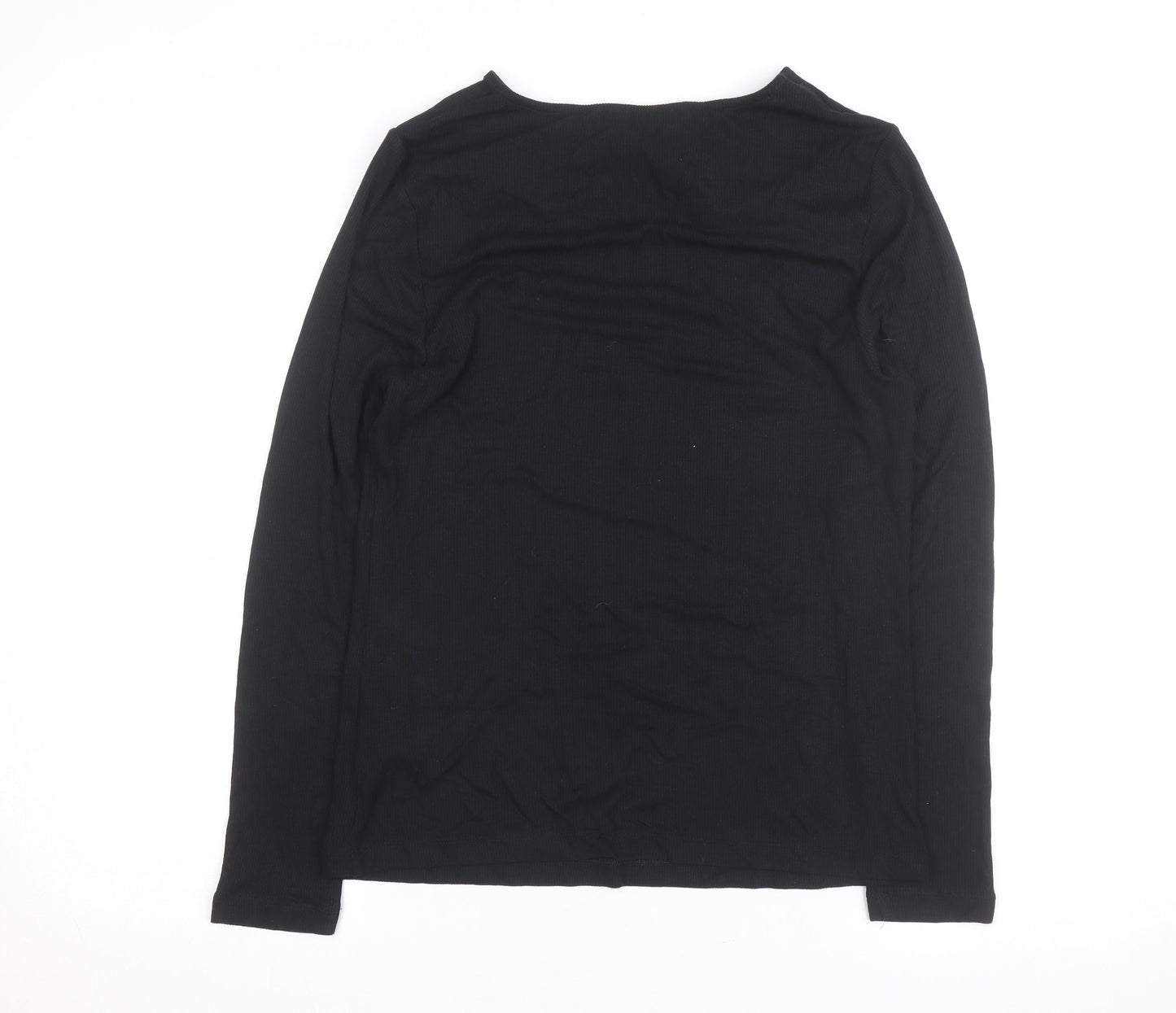 Marks and Spencer Womens Black Size 14 Long Sleeve Pullover Jumper
