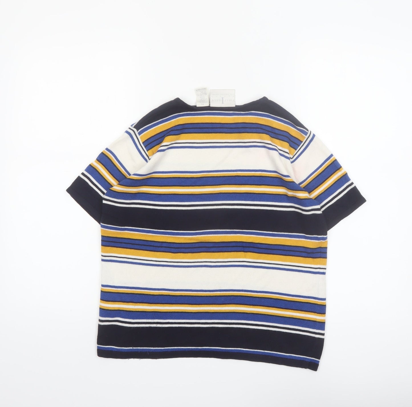Liz Claiborne Women's Multicoloured Petite S Striped Short Sleeve Knit Jumper