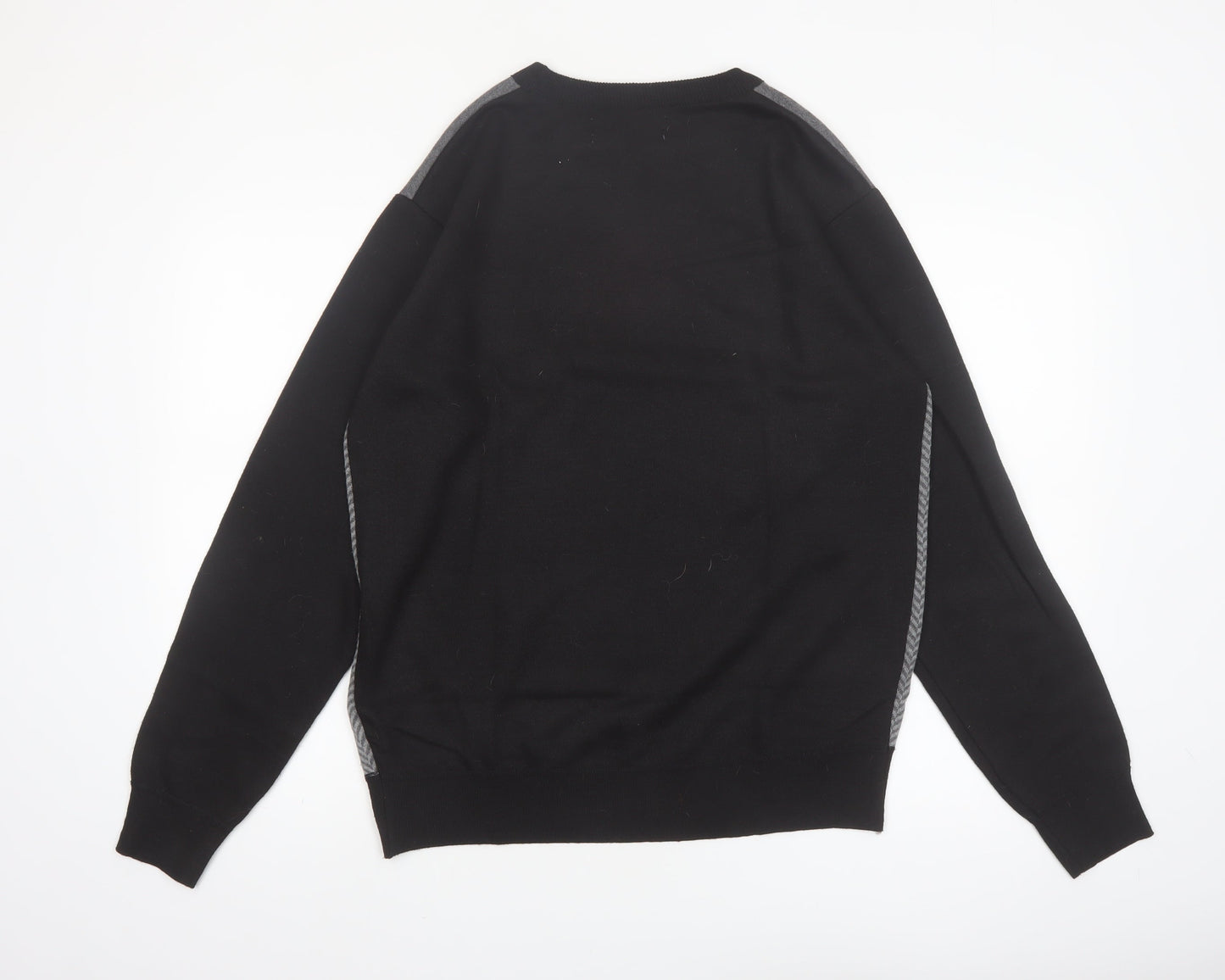 Vroom & Dreesmann Men's Grey Pullover Jumper Size L Knit Polyester
