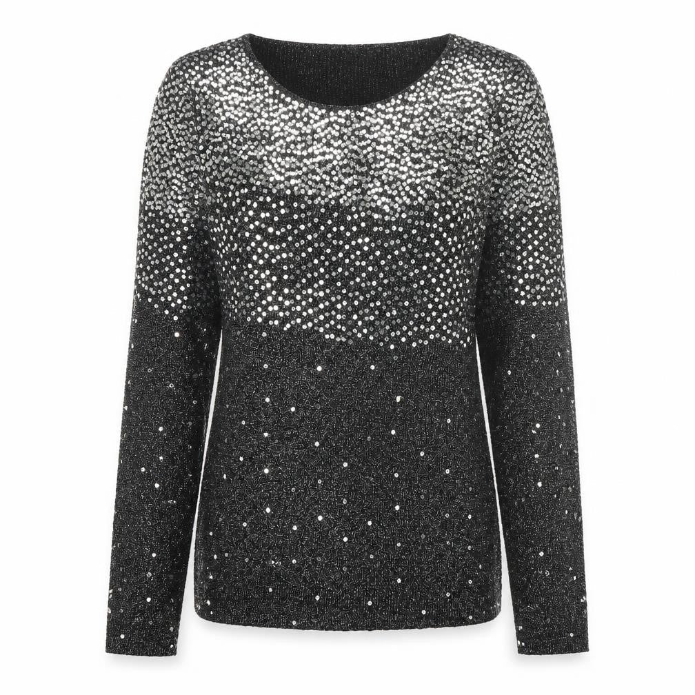 Lauren Michelle Women's Black L Sequin Knit Pullover Jumper