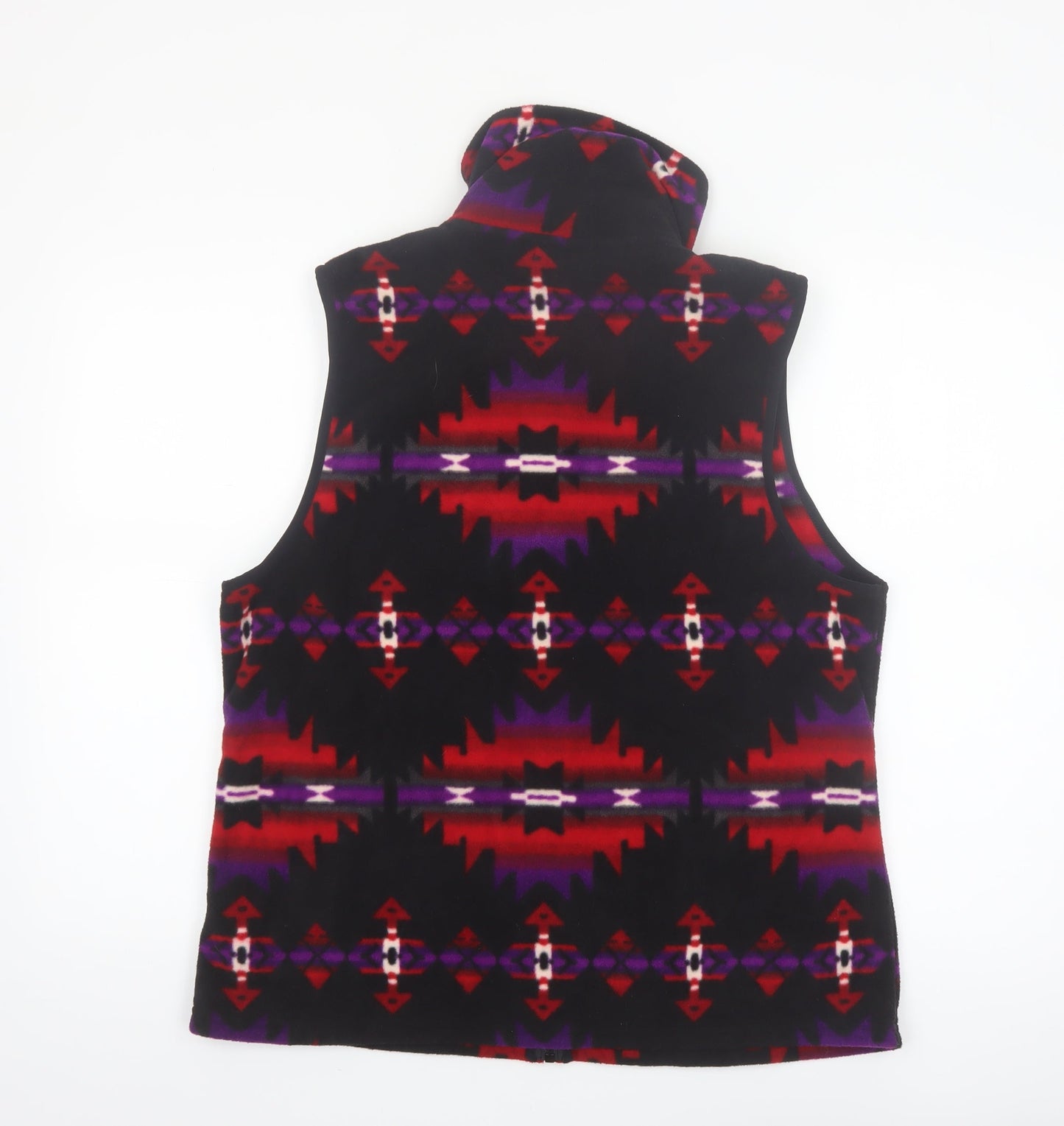 Chaps Womens Multicoloured Fleece Zip Waistcoat XL Aztec Pattern
