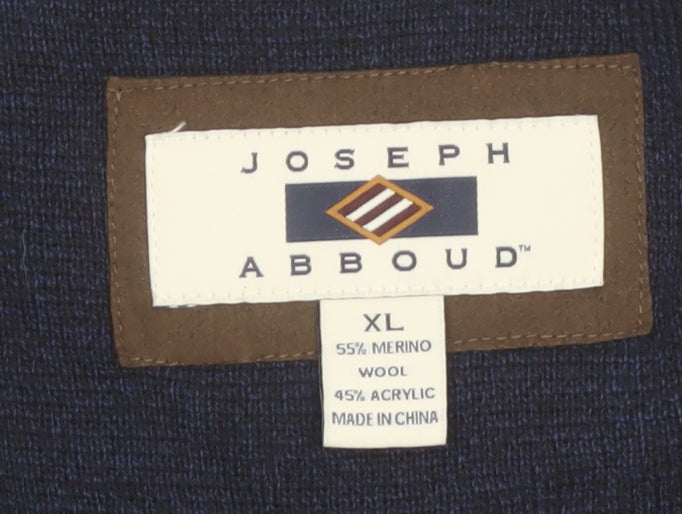 Joseph Abboud Men's Blue Wool Blend XL Sleeveless Vest Jumper