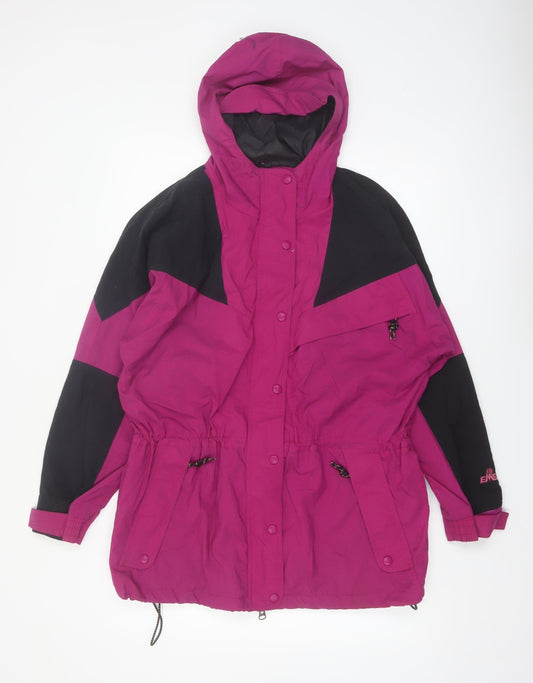 Eastern Mountain Sports Women's Pink Black Hooded Anorak Jacket Size S
