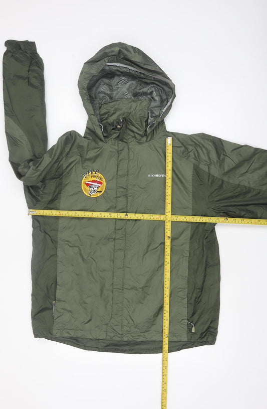 Black Diamond Men's Green Hooded Waterproof Rain Jacket Size M