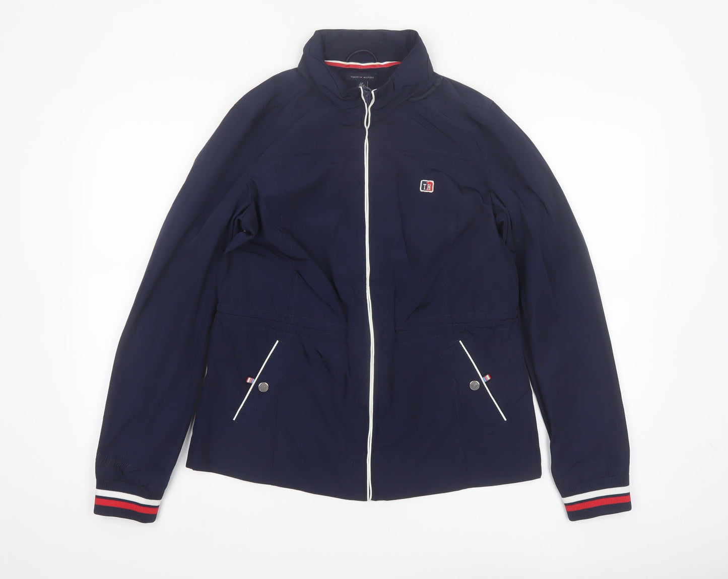 Tommy Hilfiger Women's Blue Bomber Jacket Size S Full Zip Lightweight