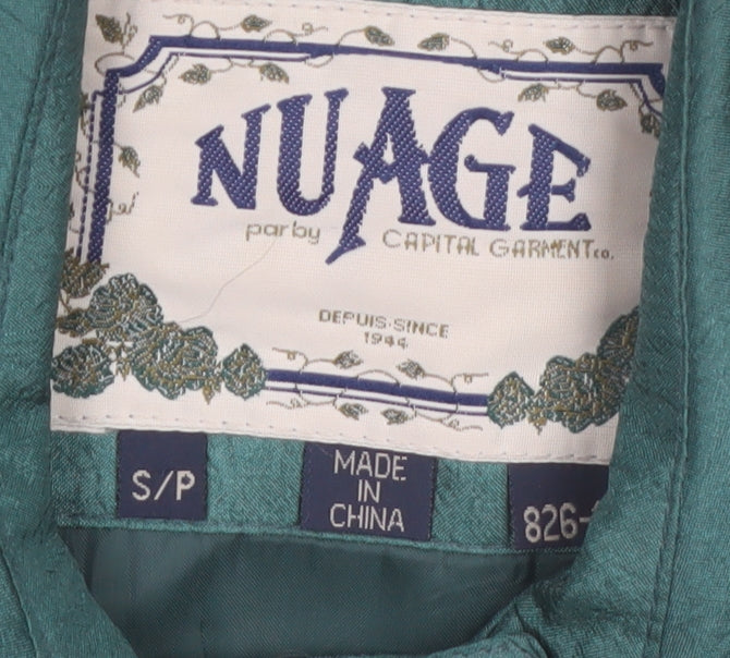 Nuage Women's Green Hooded Mid-Length Rain Coat Size S