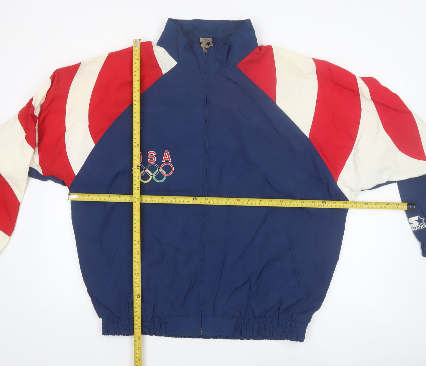 Starter Men’s Multicoloured USA Olympic Windbreaker Jacket L Nylon