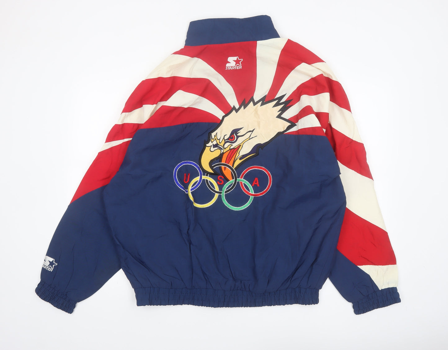 Starter Men’s Multicoloured USA Olympic Windbreaker Jacket L Nylon