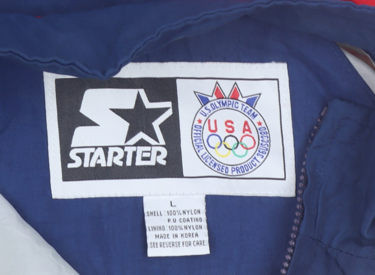 Starter Men’s Multicoloured USA Olympic Windbreaker Jacket L Nylon
