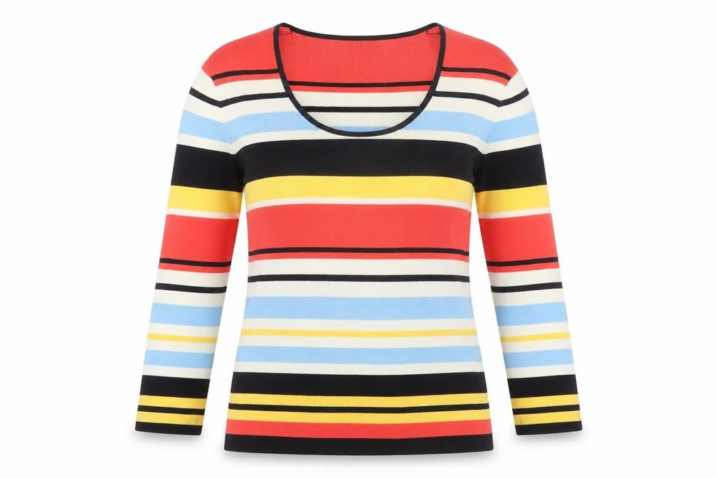 Cyrus Women's Multicoloured Striped Knit Pullover Jumper Size M