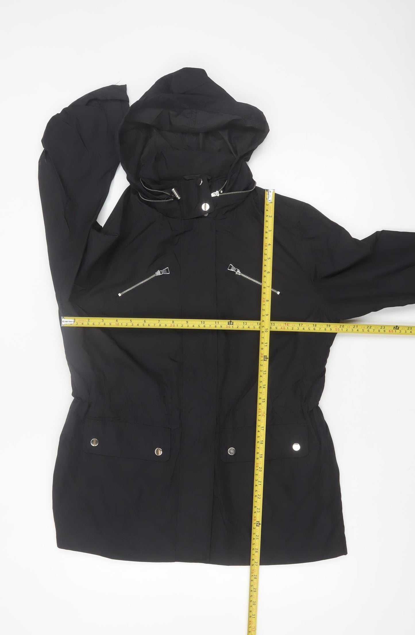Style & Co. Women’s Black Hooded Mid-Length Anorak Jacket Size S