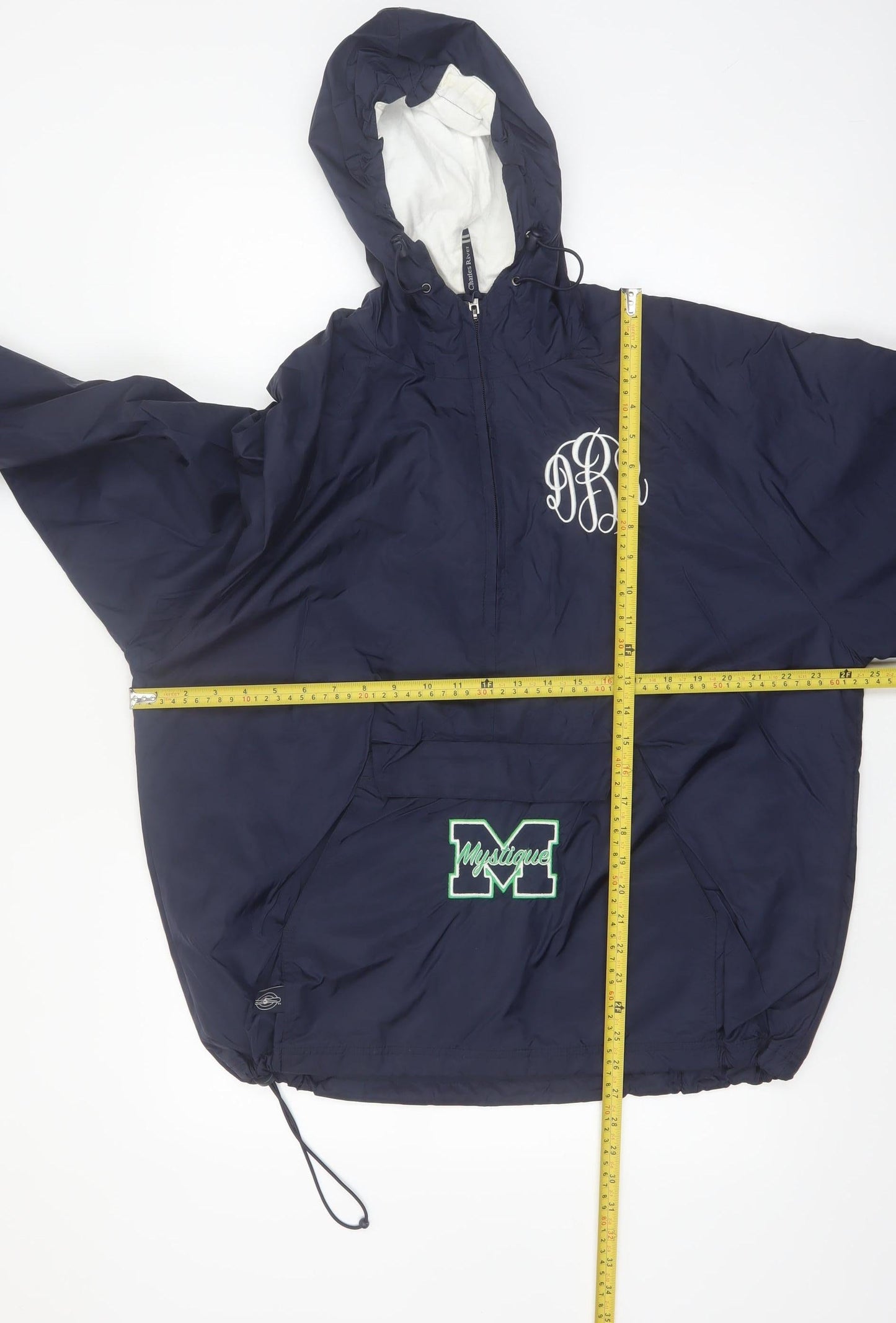 Charles River Apparel Men's Blue Hooded Anorak Jacket Size M