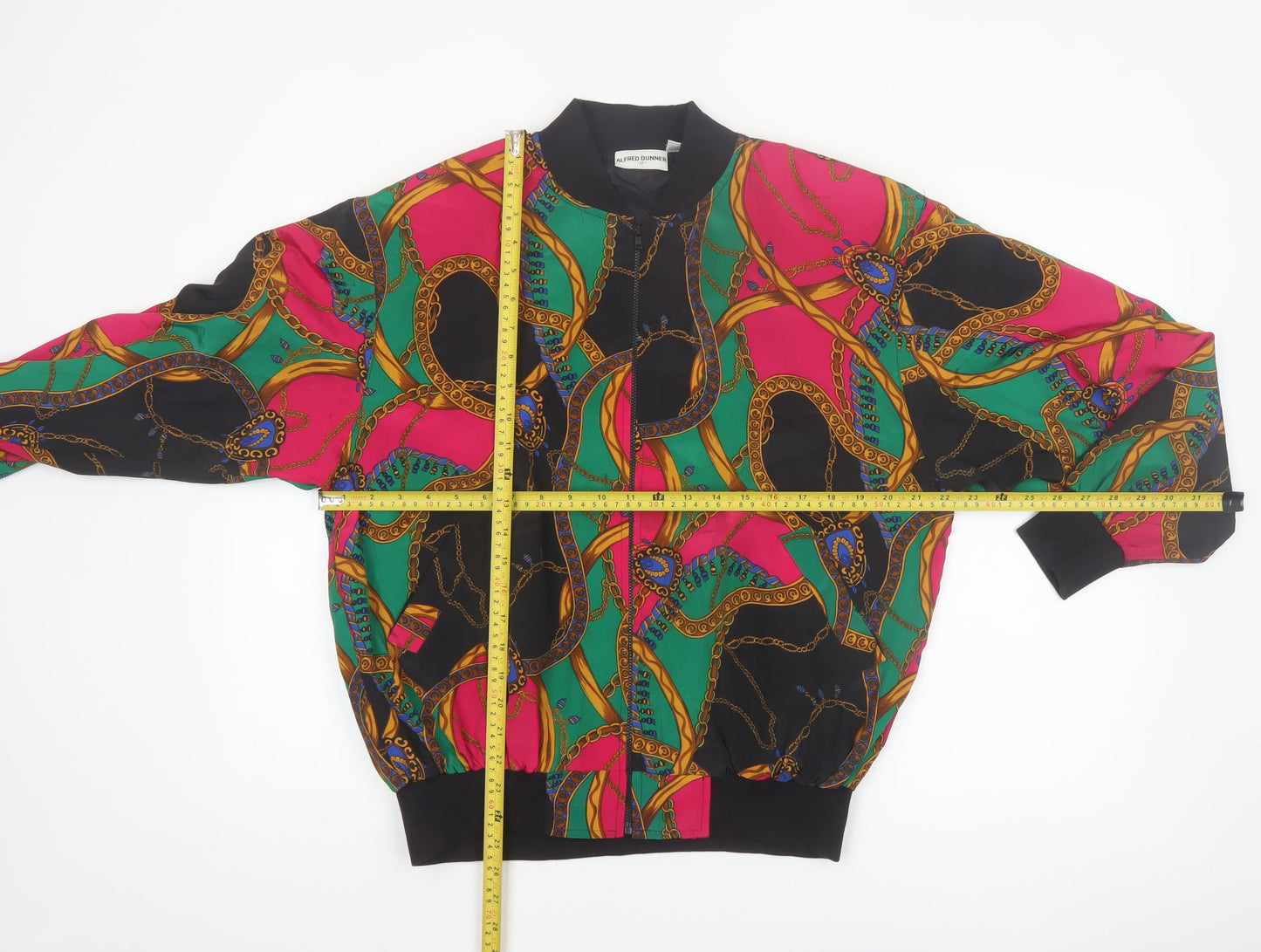 Alfred Dunner Womens Multicoloured Size 12 Bomber Jacket Retro 90s Polyester
