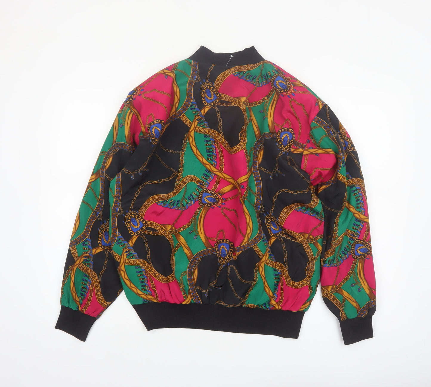 Alfred Dunner Womens Multicoloured Size 12 Bomber Jacket Retro 90s Polyester