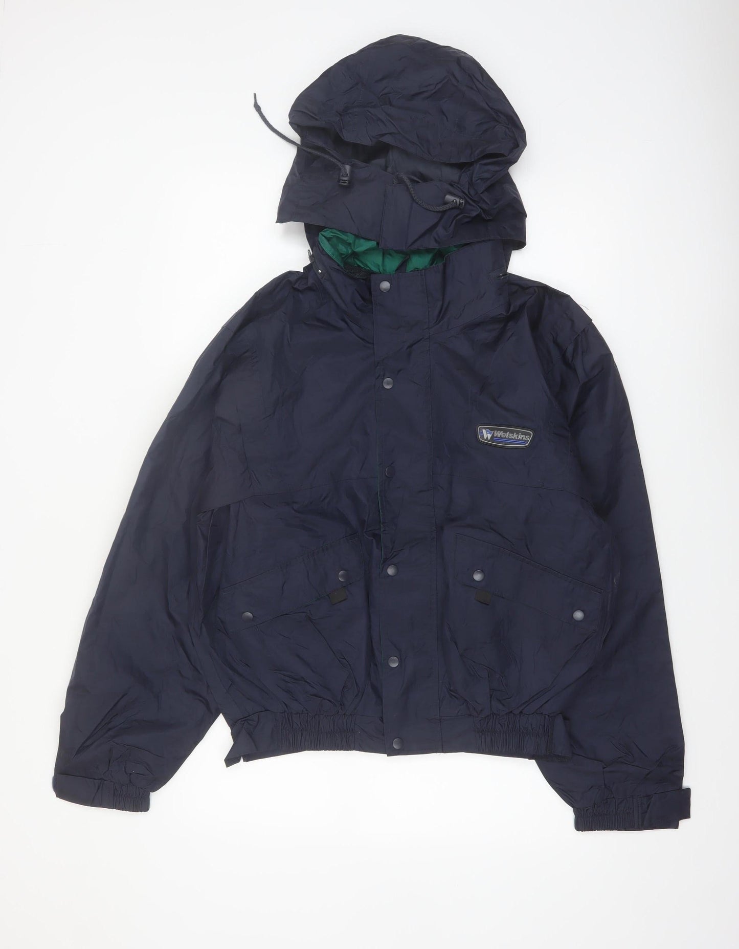 Wetskins Men's Blue Waterproof Hooded Rain Jacket Size S