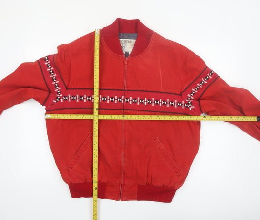 The Wear of the West Men's Red L Bomber Jacket Western Style