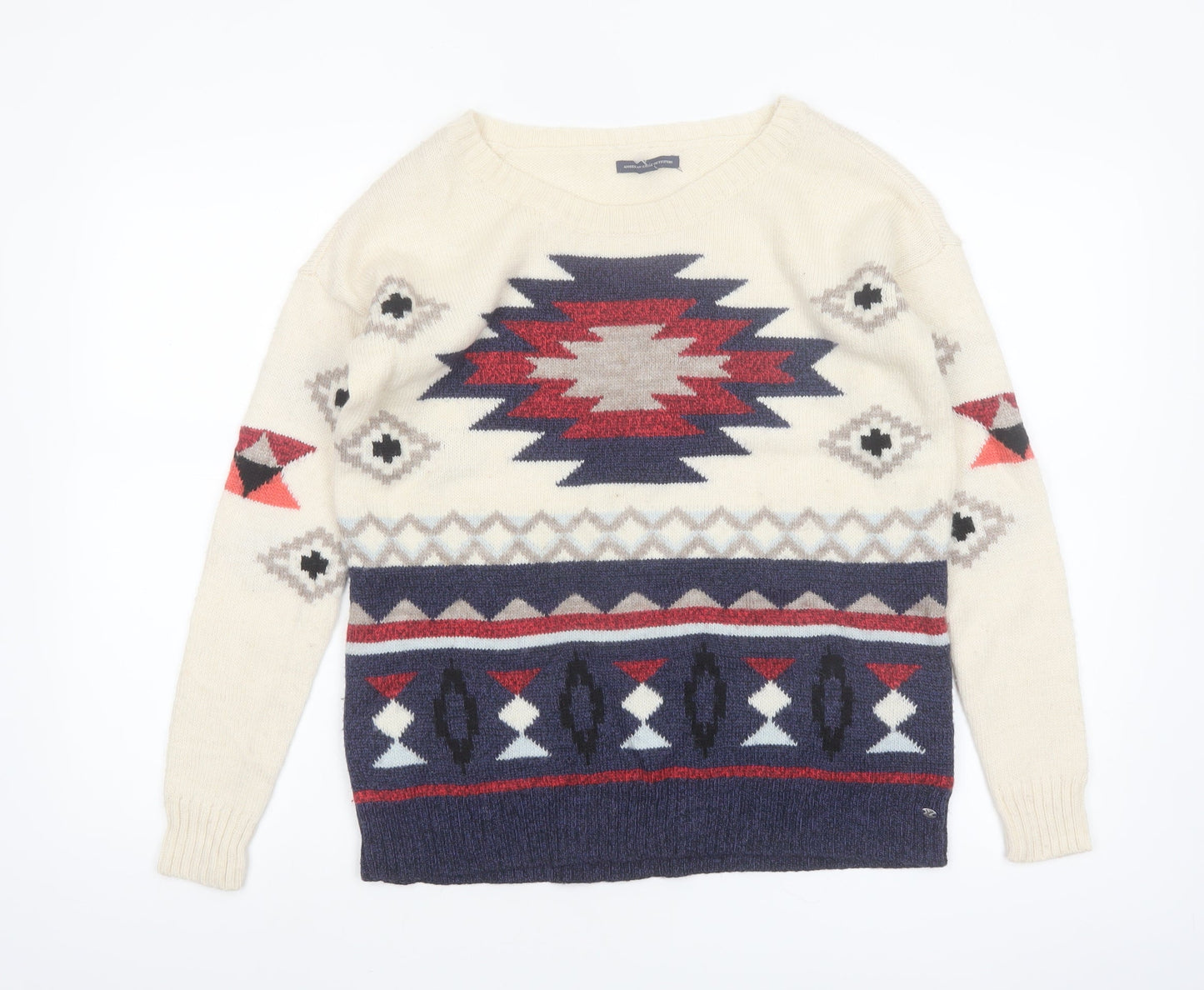 American Eagle Outfitters Women’s Multicoloured Aztec Knit Jumper Size S