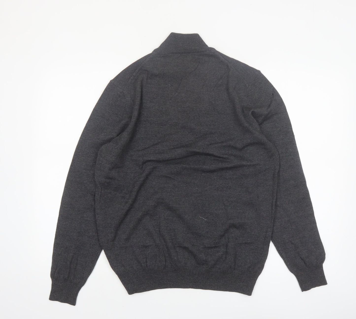 Black Brown 1826 Men's Grey Merino Wool Roll Neck Jumper M